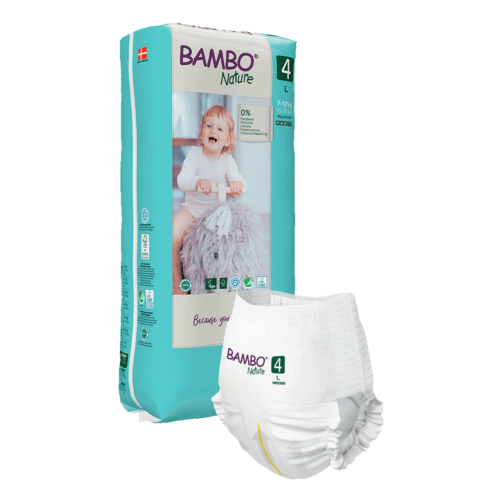 Bambo Nature Scutecele tip chilot 4, (7-12 kg / 15-26 lbs), 40 buc.
