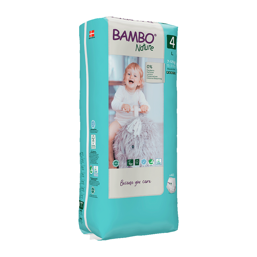 Bambo Nature Scutecele tip chilot 4, (7-12 kg / 15-26 lbs), 40 buc.