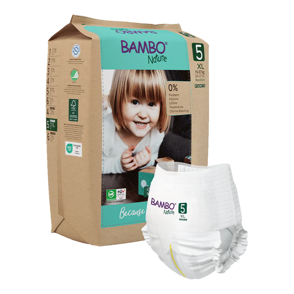 Bambo Nature Scutecele tip chilot 5, (11-17 kg / 24-37 lbs), 19 buc.