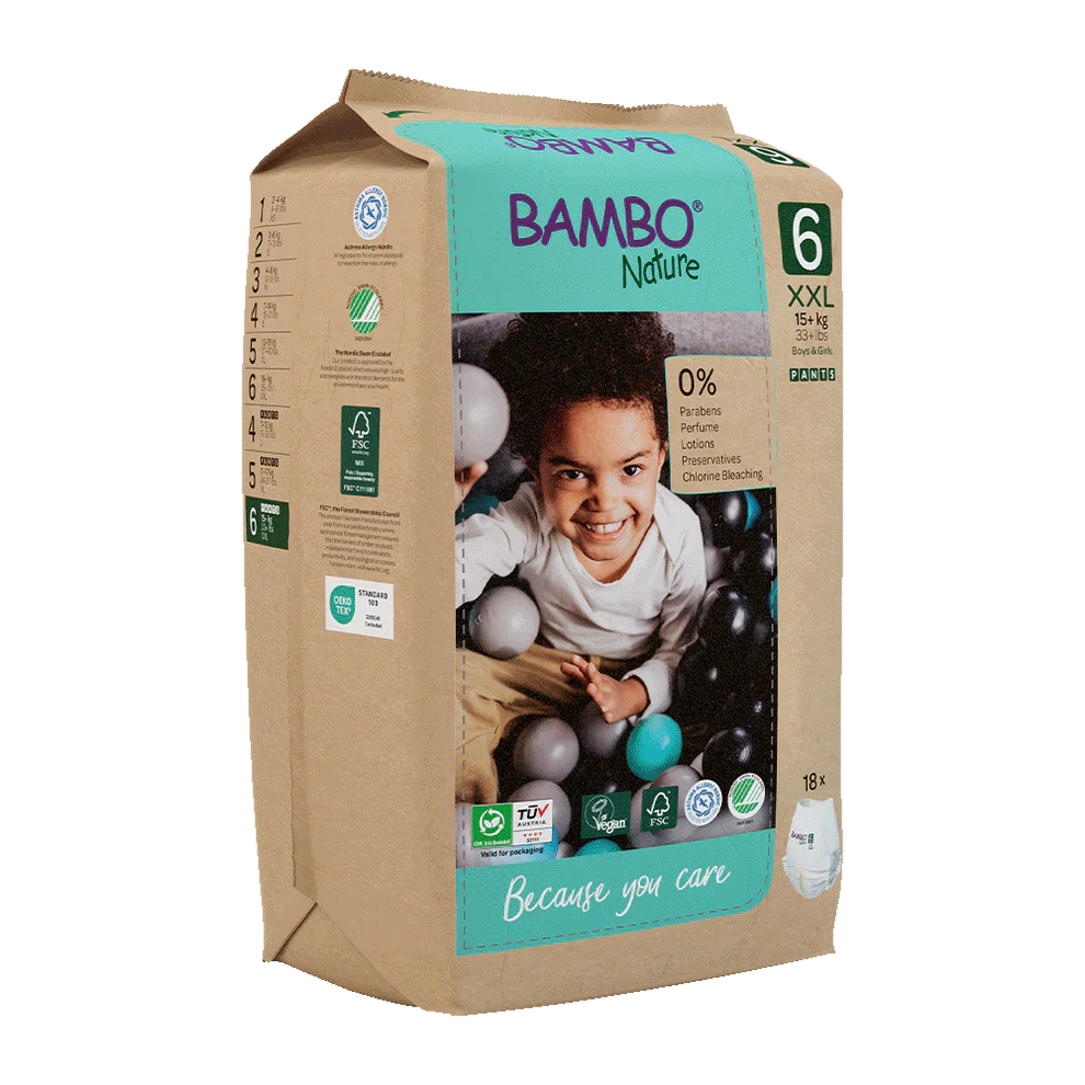Bambo Nature Scutecele tip chilot 6, (15+ kg / 33+ lbs), 18 buc.