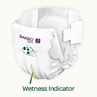 Bambo Nature diaper showing wetness indicator