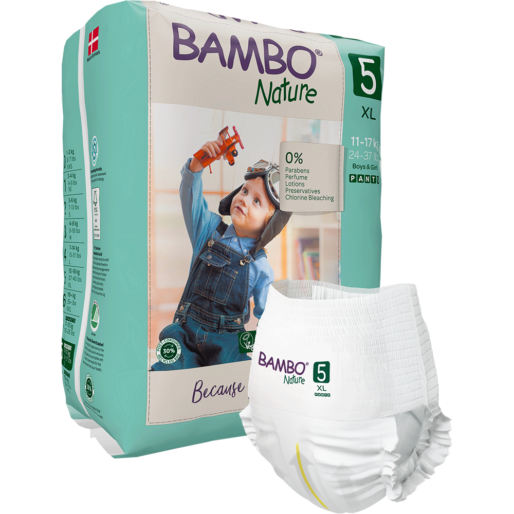 Bambo Nature Scutecele tip chilot 5, (11-17 kg / 24-37 lbs), 19 buc.