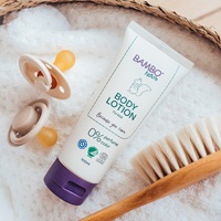 Bambo Nature Body Lotion on a towel in a basket