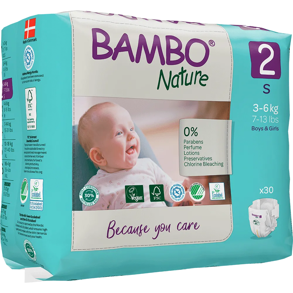 Bambo Nature 2, (3-6 kg / 7-13 lbs), 30 buc.