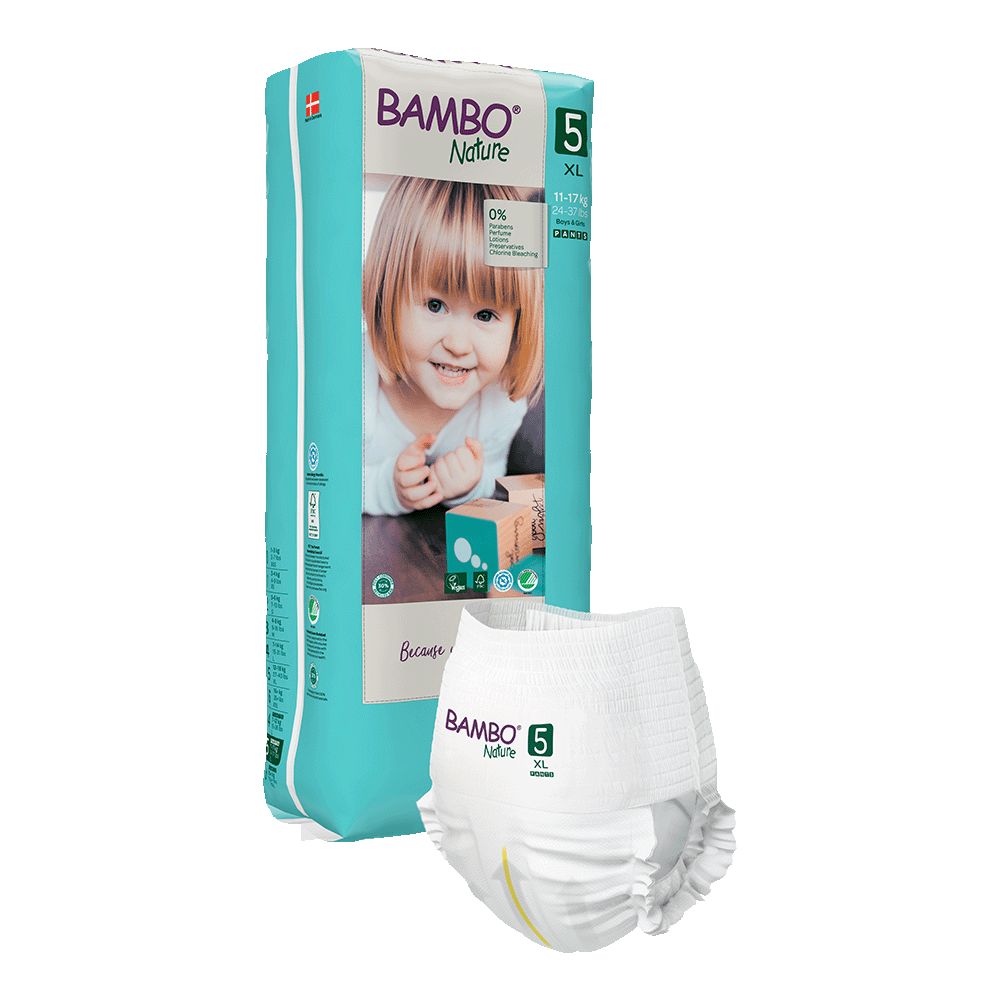 Bambo Nature Scutecele tip chilot 5, (11-17 kg / 24-37 lbs), 38 buc.
