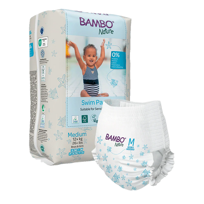 Bambo Nature Swim Scutece chilotel pentru baie, Ecolabel, Marimea M, +12 kg, 12 bucati